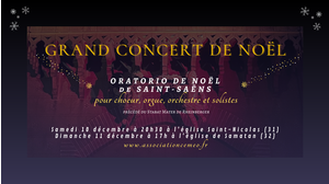 Grand concert de Noël avec choeur, orchestre, grand orgue et solistes